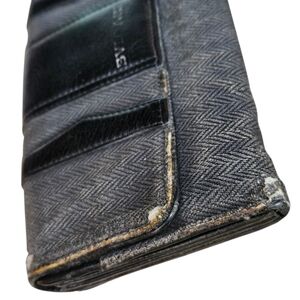 worn bvlgari | denim + soft black leather purse